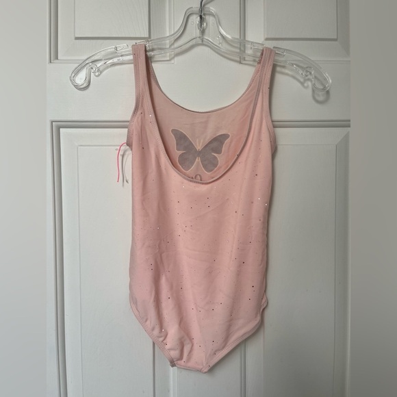 NWOT Young Hearts Pink Glitter Butterfly Swimsuit 7 - Picture 5 of 12